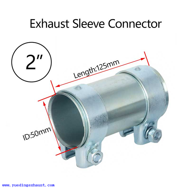 Conector de tubo de escape de 2 'manguito de servicio pesado unión de adaptador de tubo de abrazadera doble