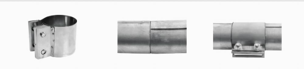 Abrazadera de banda de junta de extremo de escape para conexi&oacute;n OD a OD