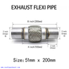 51 x 200 mm Junta de tubo flexible de escape Reparación de tubería flexible