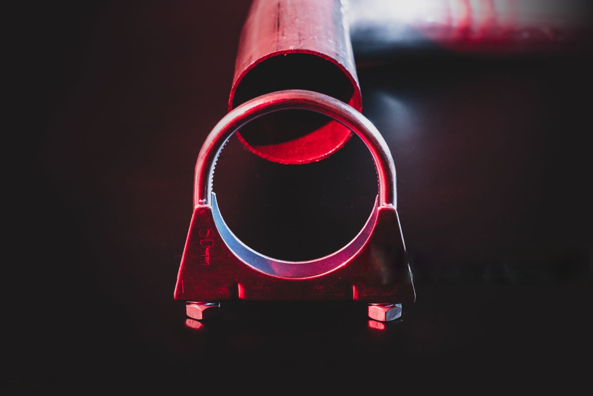 U-bolt clamp pipe connection Conexión de tubería con abrazadera con perno en U