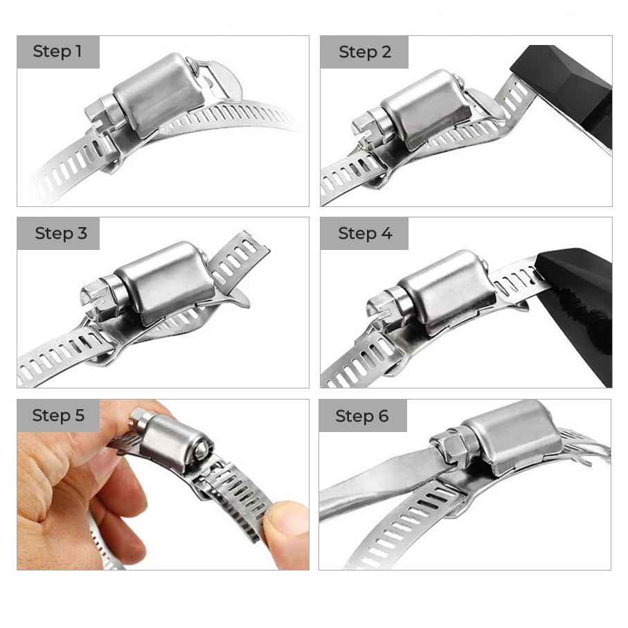 Juego de abrazadera de manguera de bricolaje de acero inoxidable ajustable