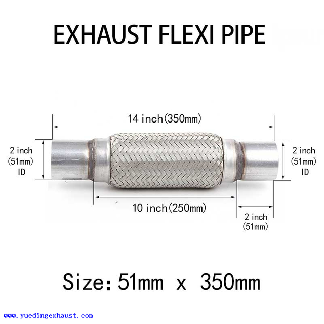 Tubo flexible de escape de 2 pulgadas x 14 pulgadas Reparación de tubo flexible de junta flexible