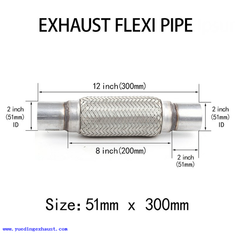 Reparación de juntas flexibles de escape de 51 mm x 300 mm Flexi Pipe tube Flex