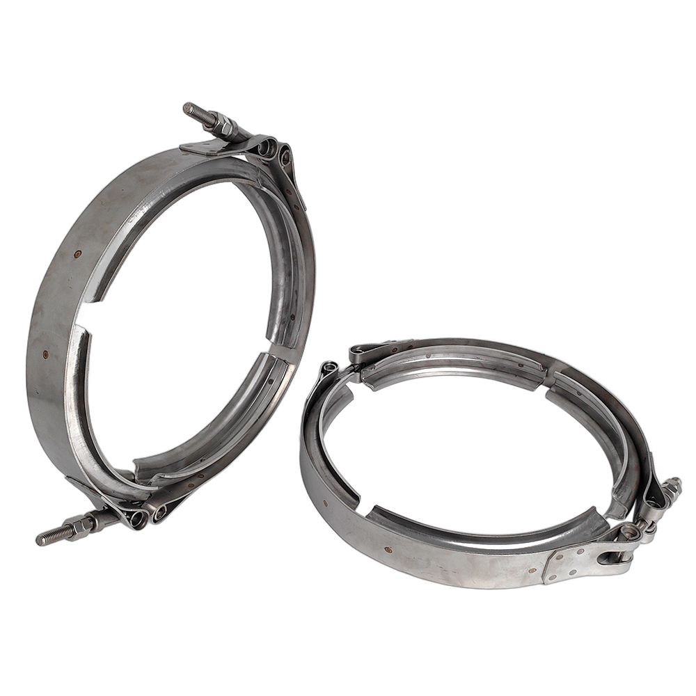 Abrazadera de banda V de acero inoxidable de doble perno para sistemas de escape