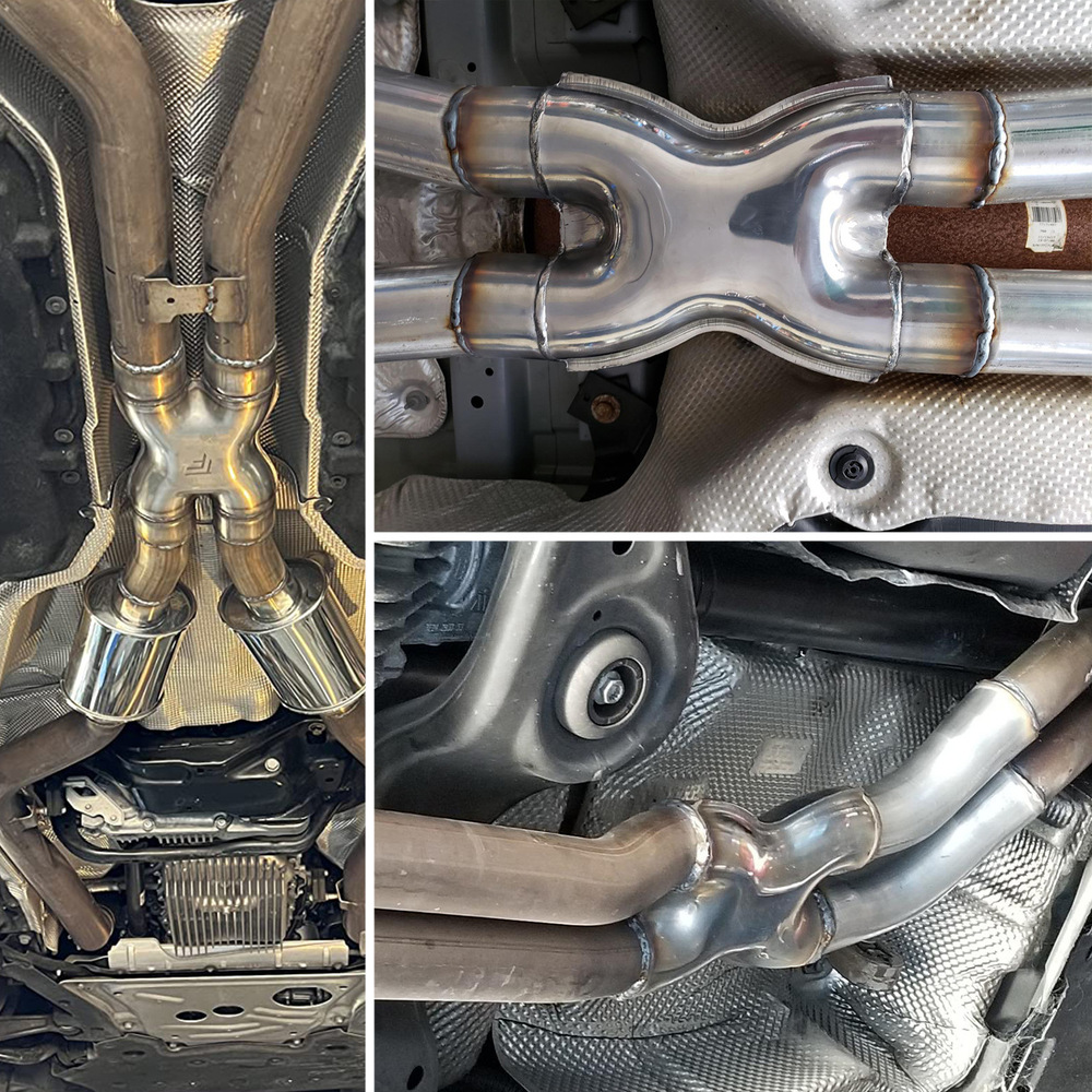 Conector adaptador de tubo X y tubo de escape Y