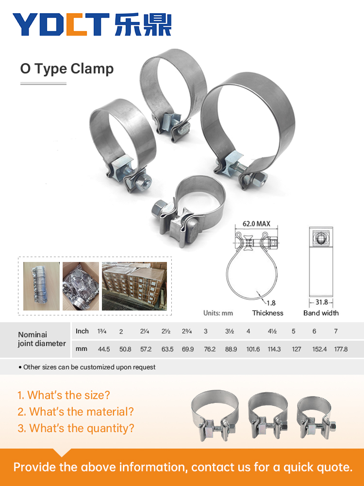 Abrazadera de sello de banda de escape de acero inoxidable