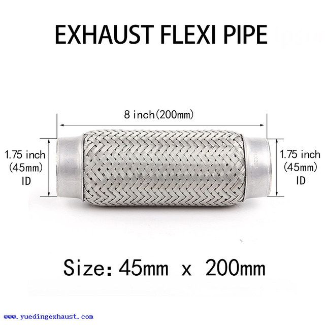 45 mm x 200 mm Soldadura en tubo de tubo Flexi de reparación de junta de escape de acero inoxidable