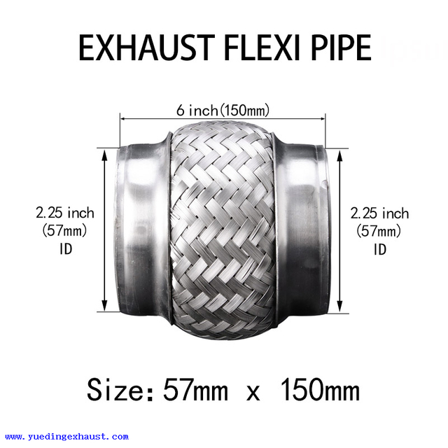 Soldadura de tubo Flexi de escape de 57 mm x 150 mm en reparación de tubo flexible de junta flexible