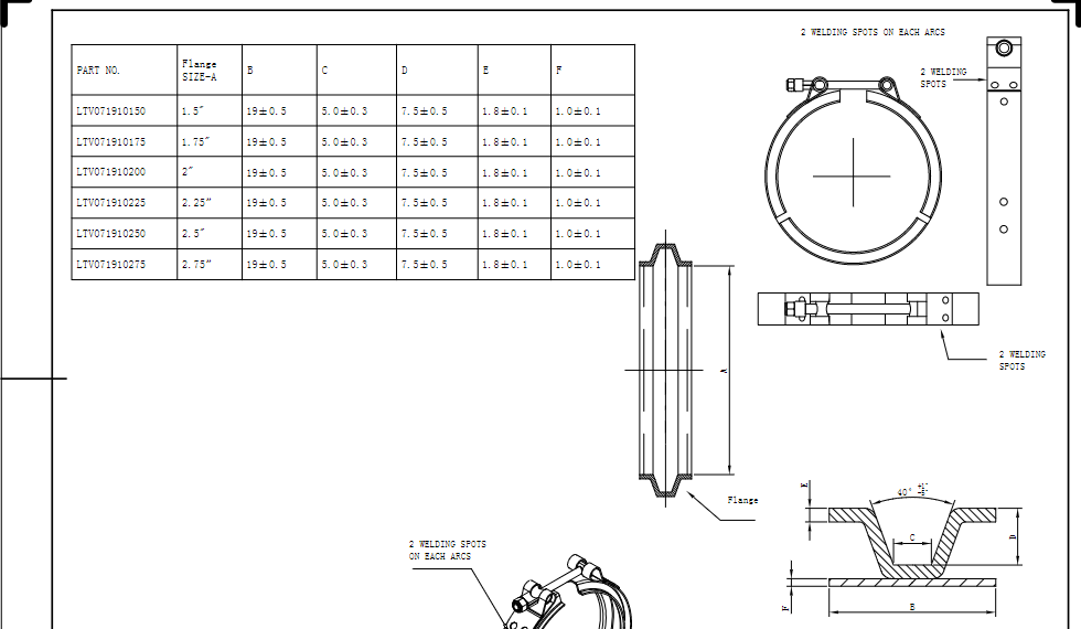V band clamp design paper Papel de diseño de la abrazadera de banda v de la banda
