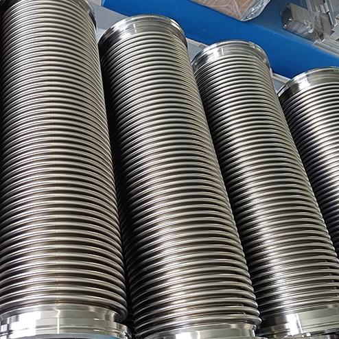 Manguera flexible de acero inoxidable con fuelle de vacío con brida KF