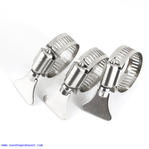 Abrazaderas de tubo de tubo de mariposa ajustable de acero inoxidable 304 Abrazaderas de manguera de engranaje helicoidal