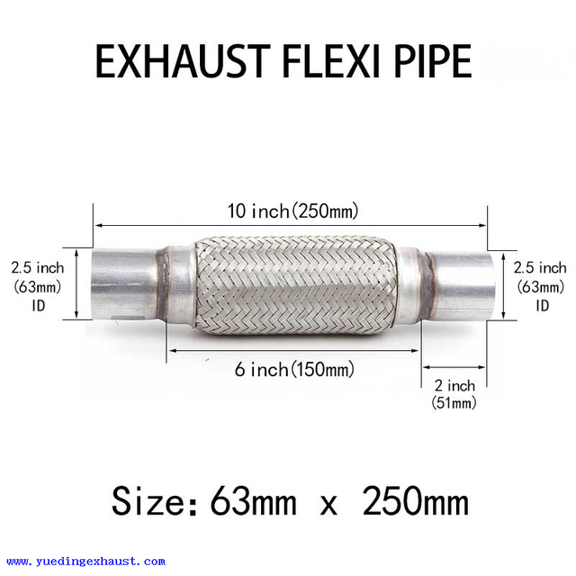 63 x 250 mm Junta de tubo flexible de escape Reparación de tubería flexible