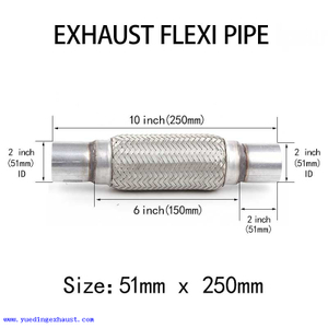 Tubo flexible de escape de 2 pulgadas x 10 pulgadas Reparación de tubo flexible de unión flexible